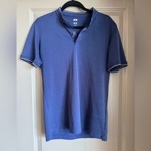 Uniqlo Dry-Ex Navy Blue Stand Collar Polo Size Medium
